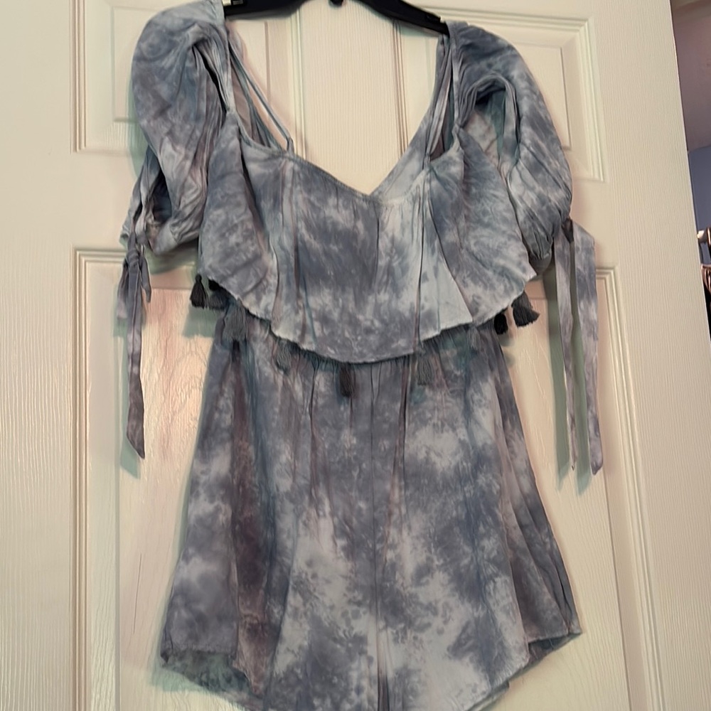 Women's Tie-Dye spaghetti strap Off-Shoulder shorts, romper,